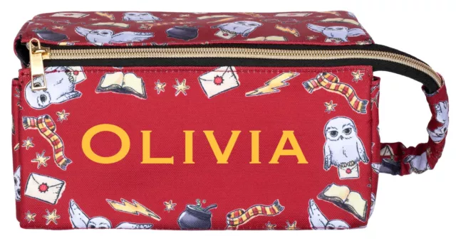 Harry Potter Personalised Make Up Bag Hogwarts Large Toiletry Bag Gryffindor Gif