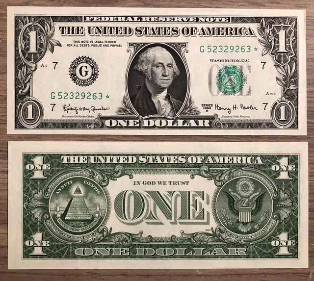 1963A Chicago 1$ One Dollar STAR Note - Rare Gem Uncirculated
