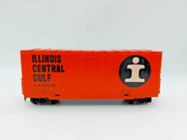 Vintage Tyco Illinois Central Gulf Model Train Box Car, Orange, Free Shipping!