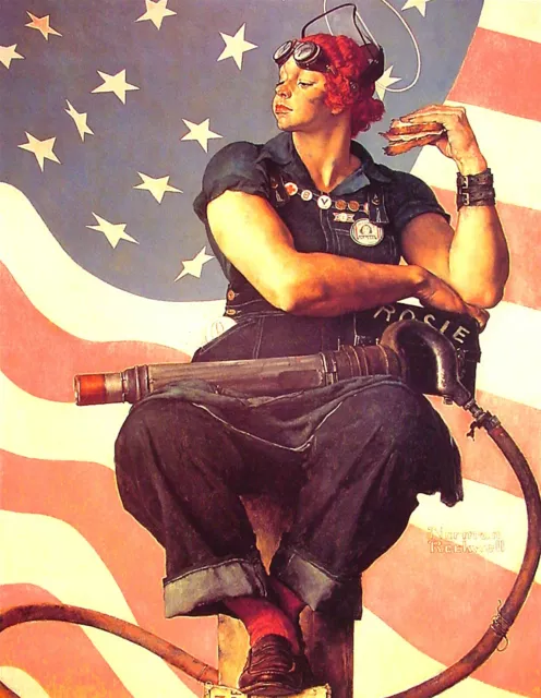 lodge  wall 1943 - Rosie the riveter world war propaganda poster