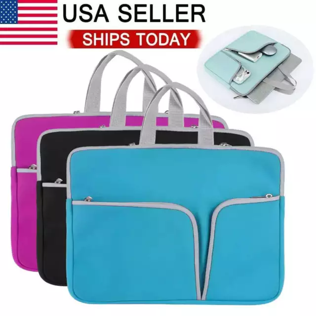 Laptop Notebook Case Sleeve Computer Bag Pockets Shoulder Strap Carry Handbag