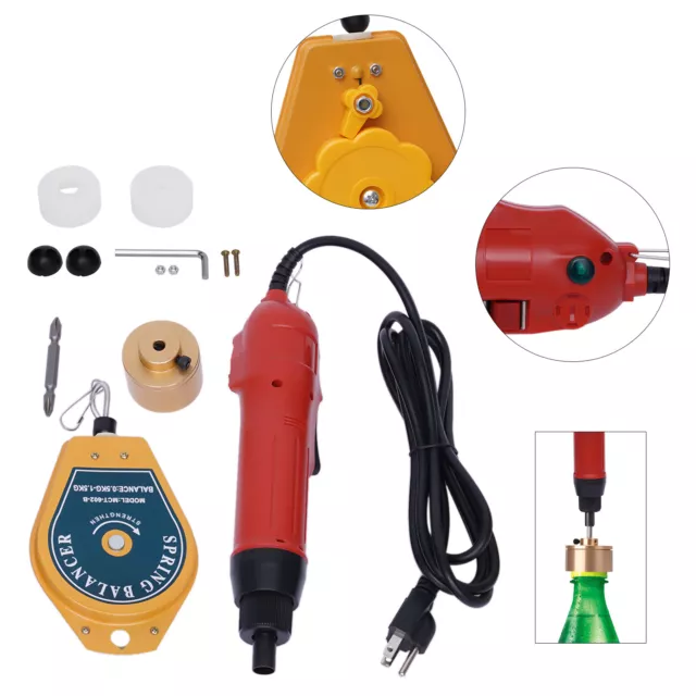 110V Red Sealer Electric Bottle Capping Screw Capper Handheld Sealing Tool USA