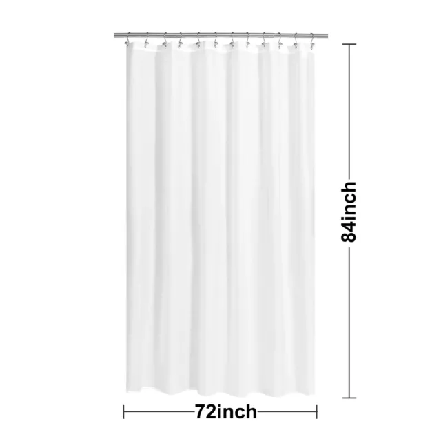Revestimiento de cortina de ducha de tela extra largo 72 x 84 pulgadas con 2 imanes inferiores,... 2