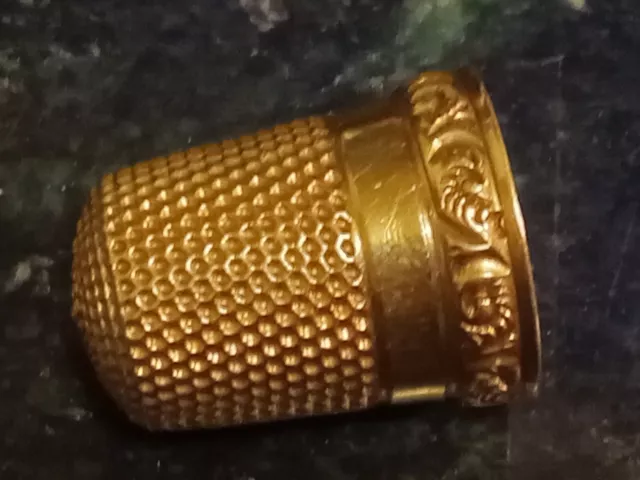 Antique 14k Solid gold thimble, size 7