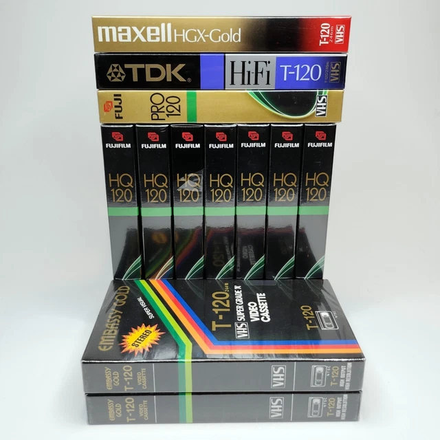 LOT OF 12 Blank VHS Tapes T120 (Fujifilm/TDK/Maxell) *BRAND NEW