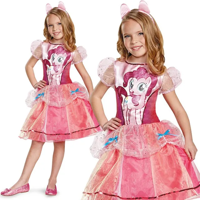 Girls Pinkie Pie Deluxe Costume My Little Pony Childs Kids Outfit Fancy Dress