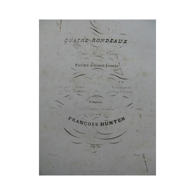 HÜNTEN François 2 Rondeaux Piano ca1835