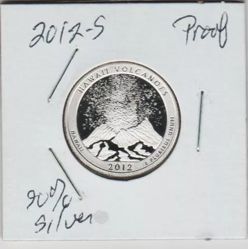 2012 S Hawai’i Volcanoes National Park ATB Quarter SILVER Proof Hawaii Fireworks