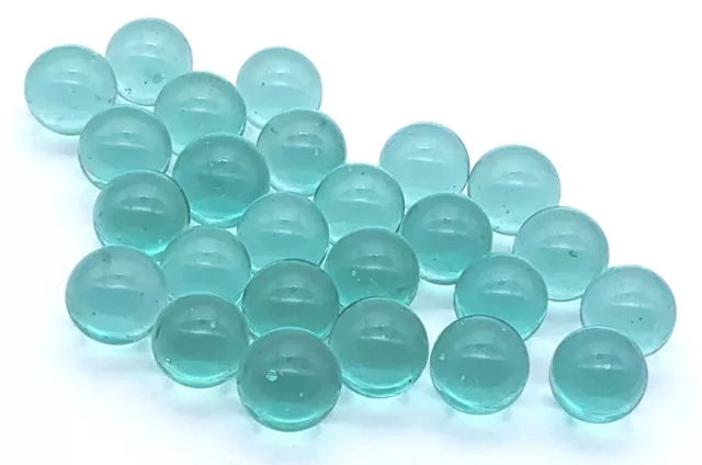 16mm Glacier Glass Player Marbles 5/8th" Pk 100 Clear w Bubbles Very Light Blue