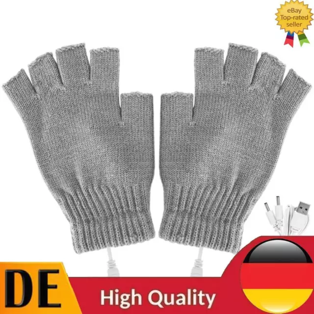 Women Men Electric Heating Gloves USB Thermal Gloves for Sports Skiing (Grey)