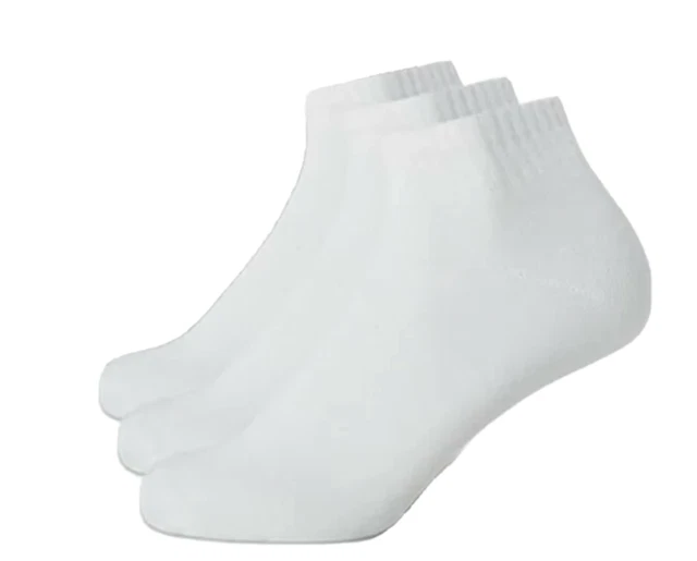 6 Pairs Kids/Women White Sports Athletic Casual Quarter Cotton Socks Made in USA