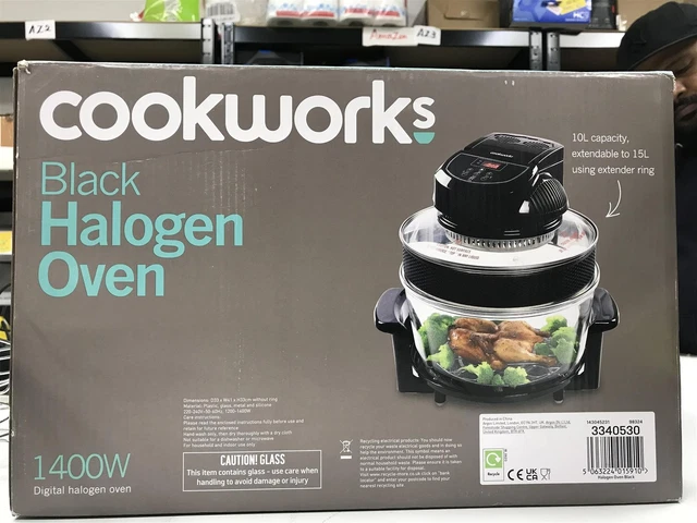 FRIGGITRICE AD ARIA alogena Cookworks 15 L griglia forno trasparente ...