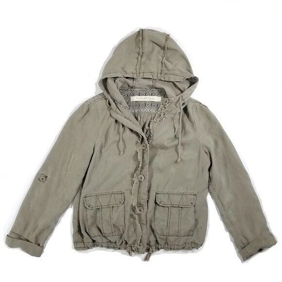 Anthropologie Daughters of the Liberation Lib Anorak Jacket Size S Khaki Brown