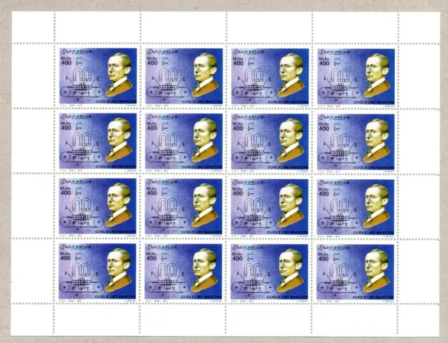 SOMALIA 2002 FOGLIO INTERO - FULL SHEET - MARCONI - FAMOUS PEOPLE x 16 **.