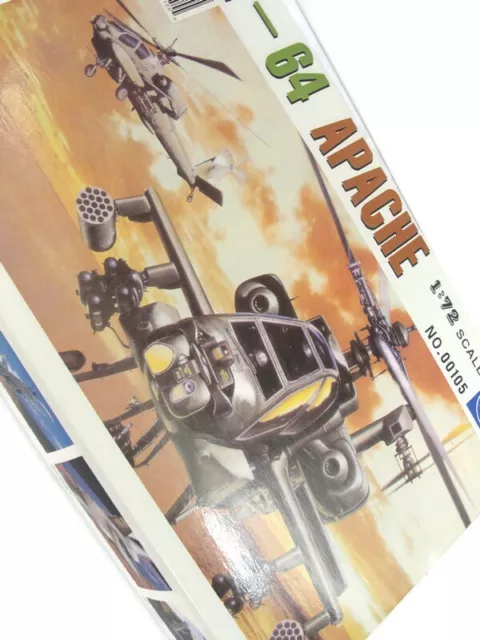 Lee AH-64 Apache Helicopter Model Kit Vintage 1:72 Scale New Open Box