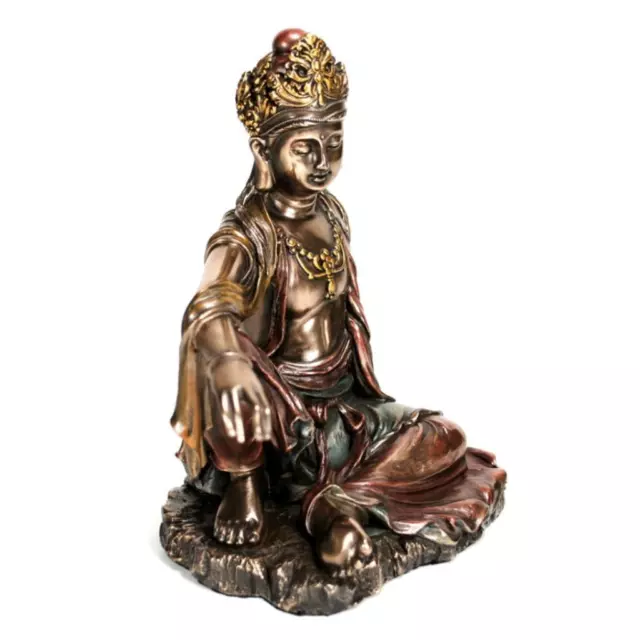 KWAN YIN STATUE Royal Ease Buddhist Goddess HIGH QUALITY Buddha Quan Guan Bronze 3