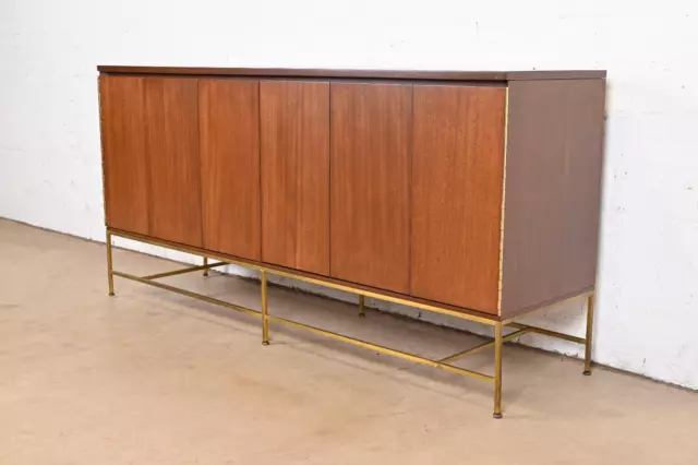 Paul McCobb Irwin Collection Mahogany and Brass Dresser or Credenza, Refinished