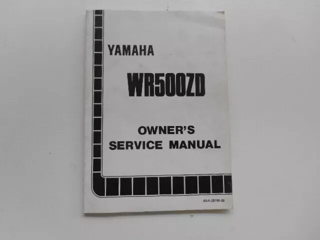 Revue Manuel D'atelier Yamaha Anglais Wr500Zd Owner's Service Manual