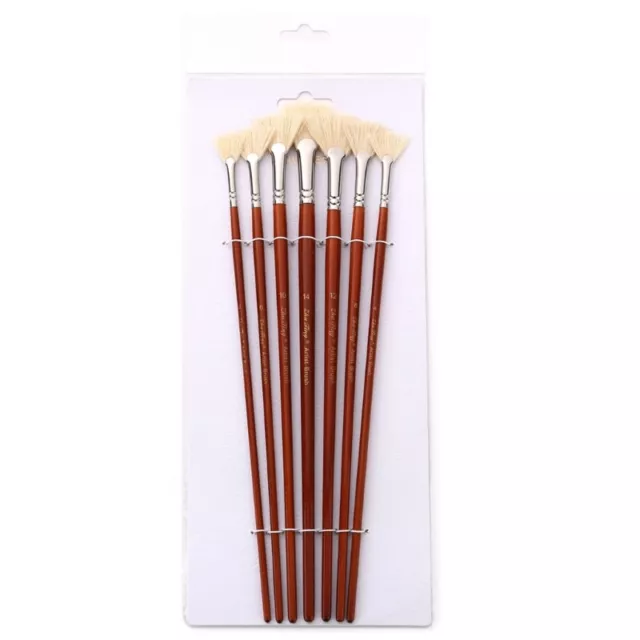 Set of 7Pcs Artist Fan Paint Brush Handle Bristle Hair Anti-Shedding Brush