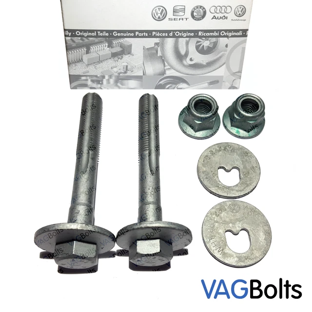 GENUINE VW AUDI Lower Rear Suspension Toe Eccentric Bolt Nut Full Kit