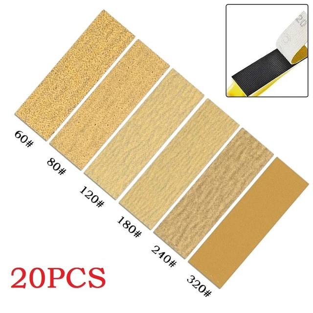 20 PIEZAS Papel de lija flocante 60-320Grit Micro Acabado Lijadora Papel Lijadora Recargas
