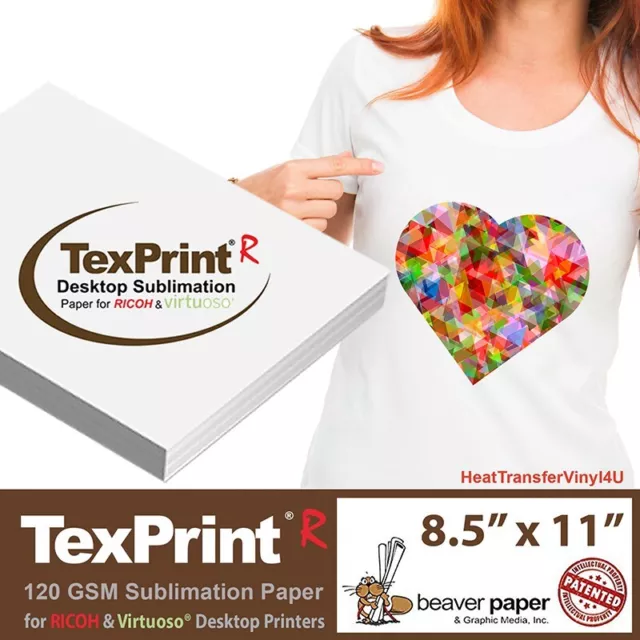 TexPrint®R Desktop Sublimation Paper 8.5 x 11 - 50 Sheets **FREE SHIPPING**