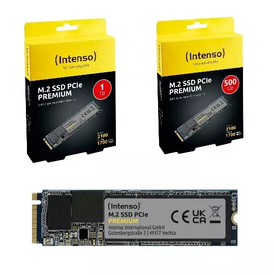 SSD Intenso Premium 500GB / 1 TB / 2 TB - M.2 2280 PCIe Gen.3 x4 NVME 1.3