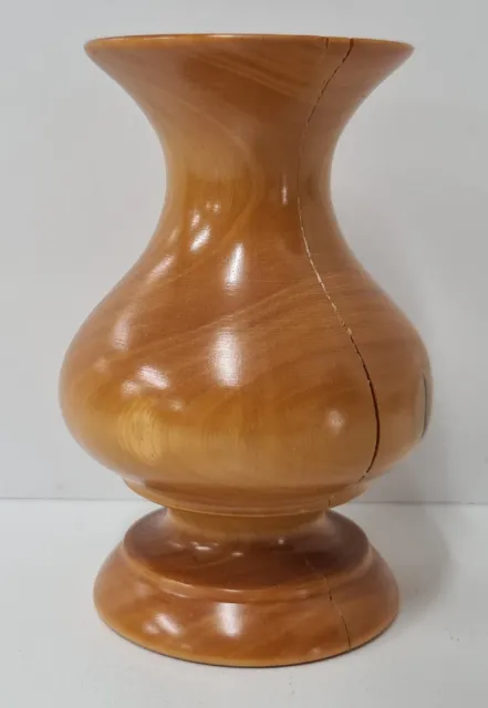Australian Turned Tasmanian Huon Pine Wood Vase Natural Look *Like New* #5