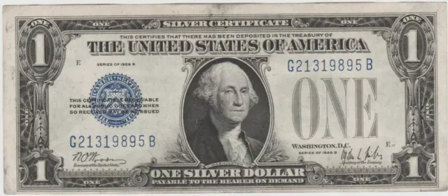 CU 1928-B $1 Dollar Funny Back Silver Certificate Note G 21319895 B