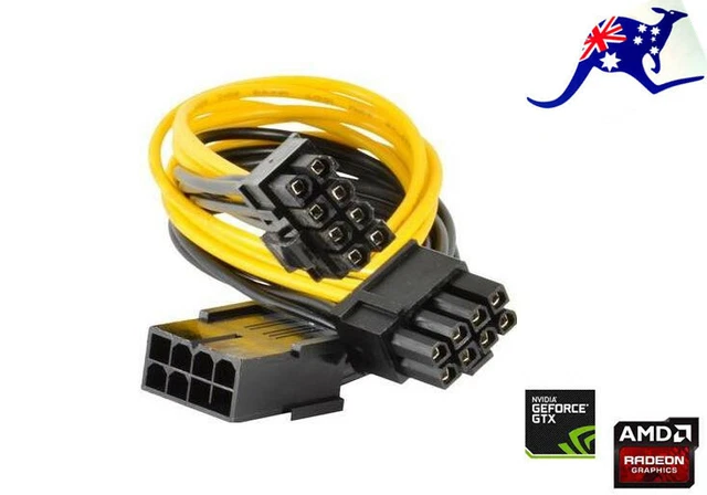 PCIE 8 Pin Female to Dual 8 Pin (6 + 2) PCIE Male Power Splitter Extension Cable