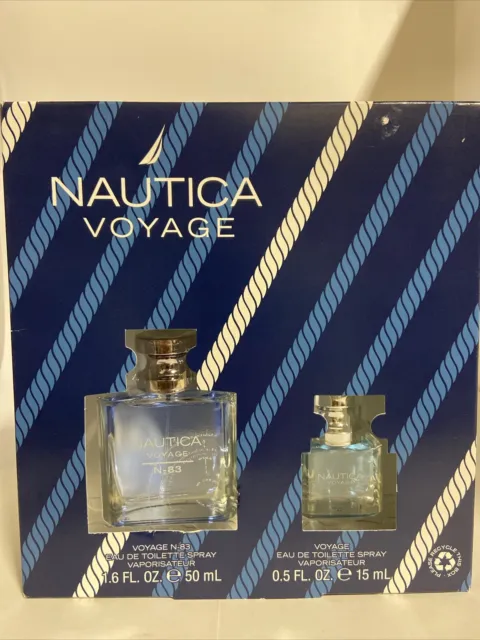 Nautica Voyage Set Eau De Toilette Spray Voyage N-83 1.6 oz &Voyage 0.5 oz#B-528