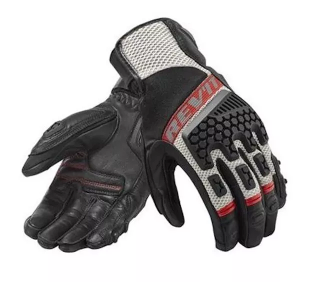 Guanti Moto Uomo Estivi Rev'it Sand 3 Black Red Nero Rosso TG L