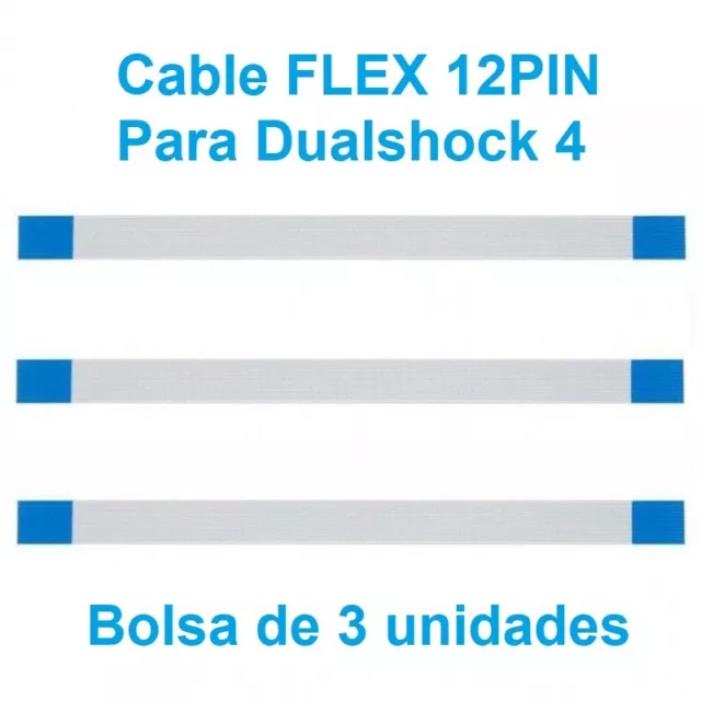 Cable FLEX 12 PIN Para Dualshock 4 - PlayStation 4 - PS4 - Bolsa De 3 Unidades