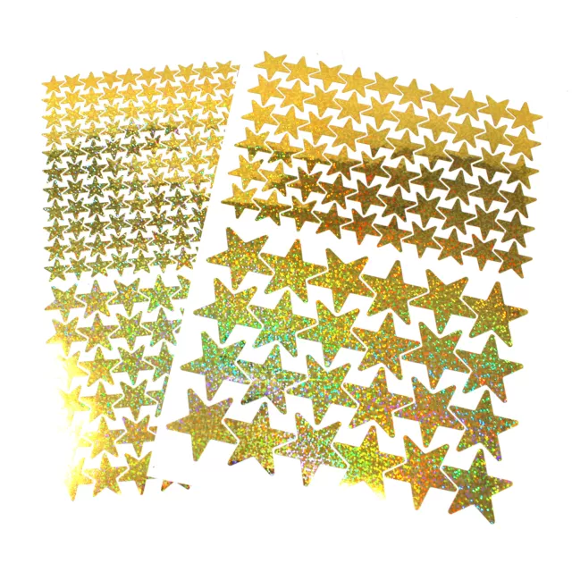 Sterne Set DIN A4 Flakes Gold Aufkleber Deko Bastel Folie Sticker Holo K016