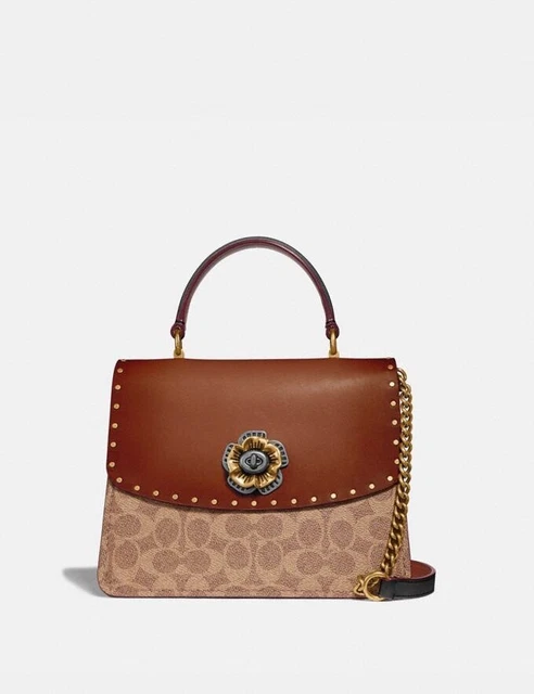 Coach coated canvas signature exotic patchwork stripe parker top handle 2025