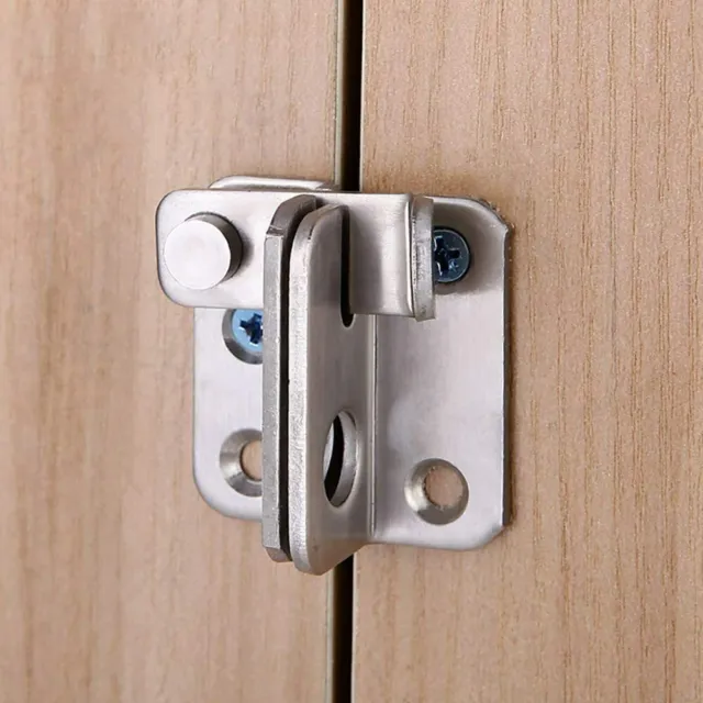 Slide Bolt Door Lock Tiny Padlock Hasp, Brushed Stainless Steel Surface