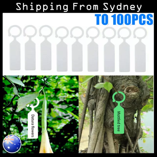 100Pcs Plastic Plant Tree Hanging Markers Tags Nursery Seed Gardening Label