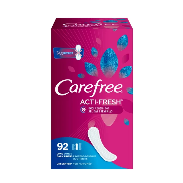 Revestimientos delgados para pantillas Carefree Acti-Fresh sin perfume 92 unidades