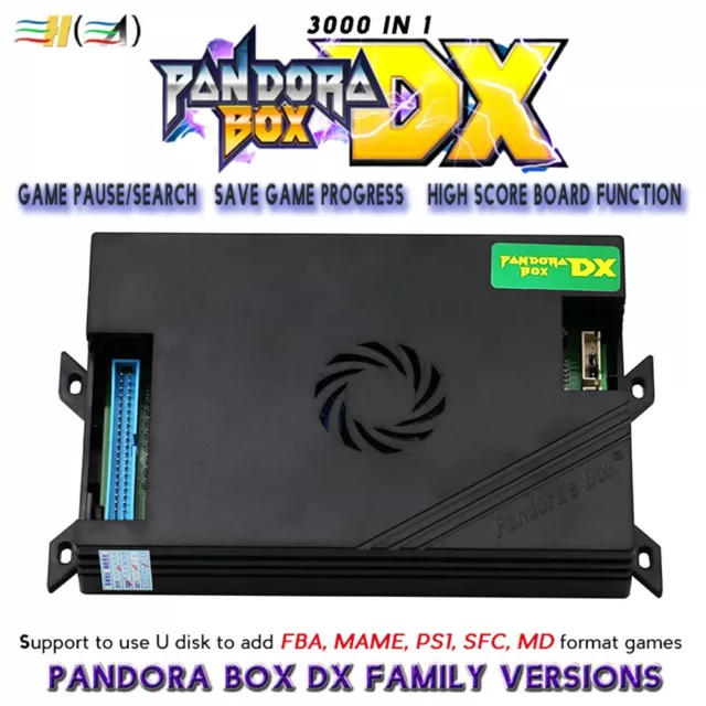 3A Pandora Box DX 3000 en 1 3/4P Arcade PCB Juego Board Versión Familiar Puntuación Alta