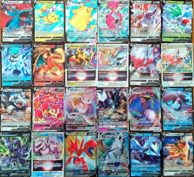 Lotto Mix 40 Carte Pokemon Italiano con UNA GX o V o VMAX Rara Garantita! Leggi!