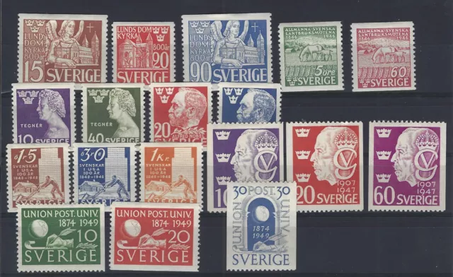 Dachbodenfund , alte Sammlung Schweden 1946 komplett * 318 - 326 u. bis353