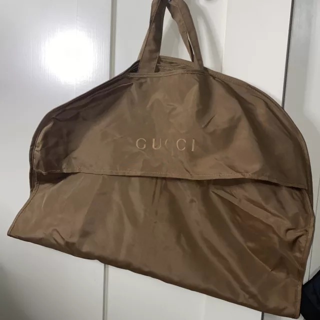 New Gucci Light Brown Fabric Dust Cover Garment Bag 27x43
