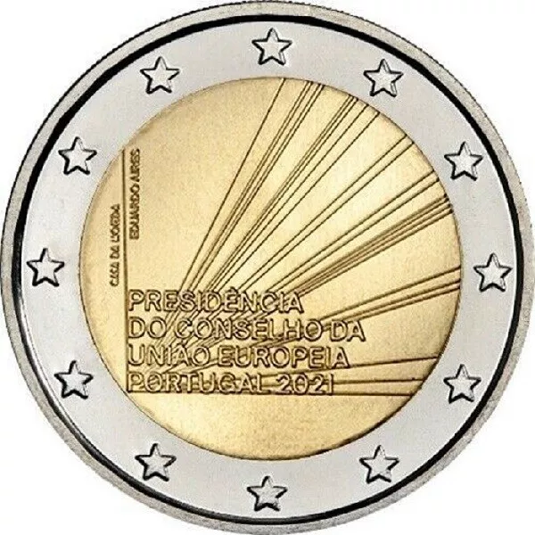 2 Euros Commémorative Portugal 2021 Présidence Européenne UNC PROMO MARS