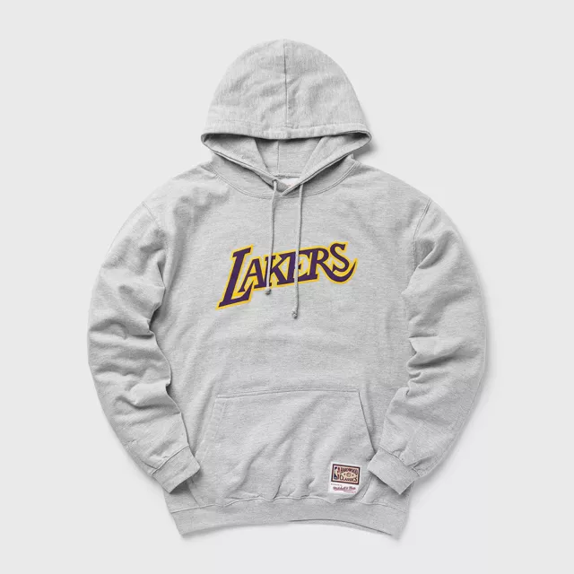 Mitchell & Ness NBA Los Angeles Lakers Felpa con Cappuccio Uomo Grigio