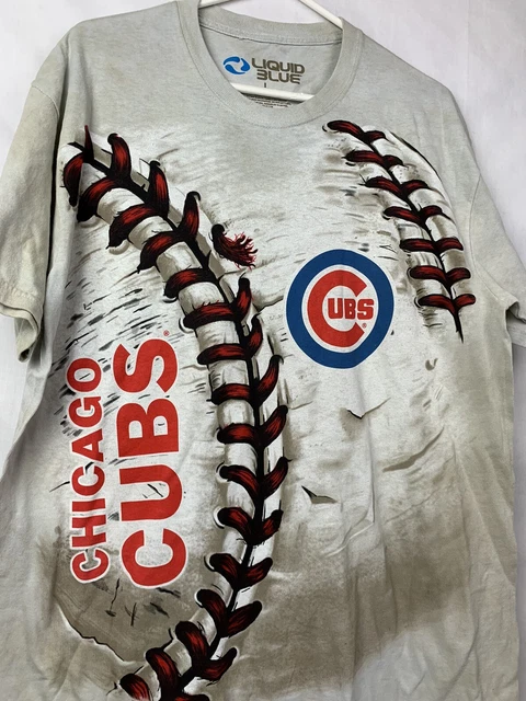 Vintage Chicago Cubs T Shirt Liquid Blue Team Logo Men’s Large MLB Baseball