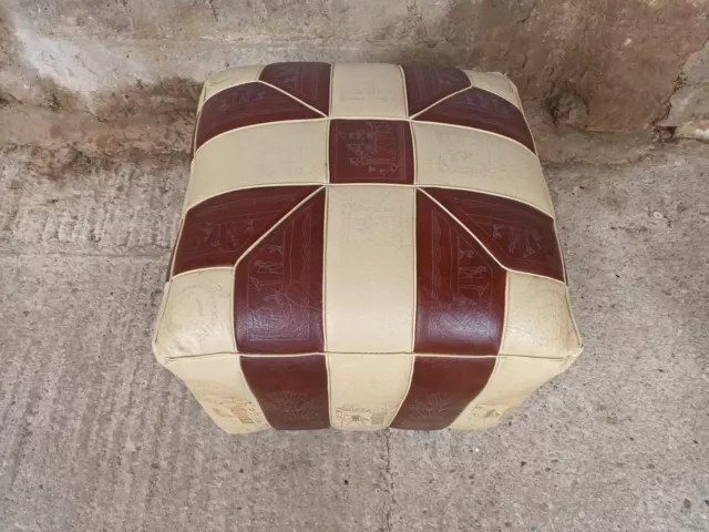 60er Vintage Hocker Sitzkissen Pouf Ottomane Kamelhocker 60s Kaminhocker 1