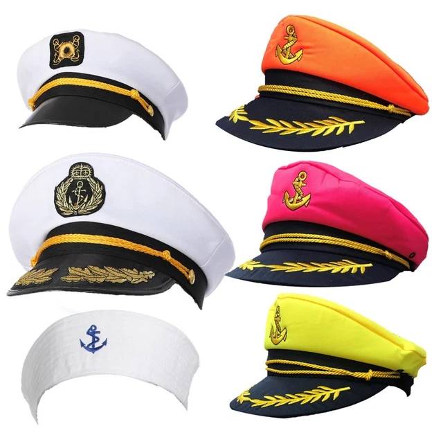 CAPTAIN SAILOR HAT Deluxe Fancy Dress Costume Naval Officer Marine
