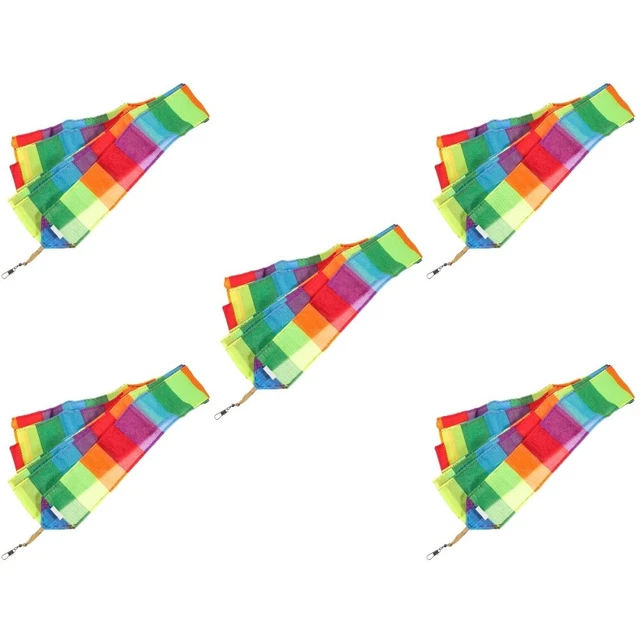 5 Count Kite Accessories Rainbow Tail Streamers Outdoor Lights