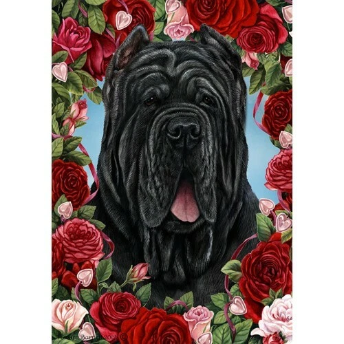 Roses House Flag - Neapolitan Mastiff 19471