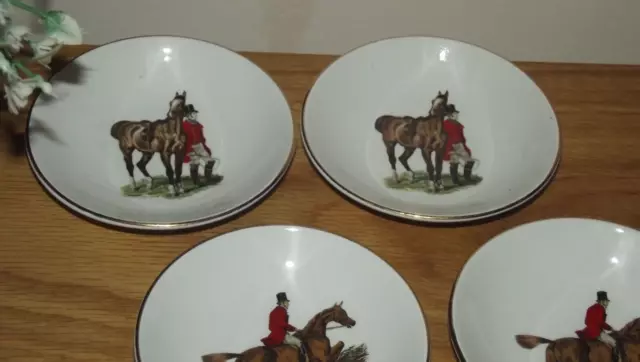 6 Weatherby Royal Falcon Gift Ware 4" Trinket Dish Hunt Hunting Scene Equestrian 2